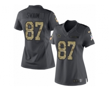 Women's Nike Dallas Cowboys #87 Geoff Swaim Limited Black 2016 Salute to Service NFL Jersey