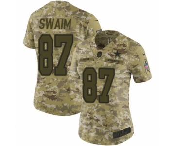 Women's Nike Dallas Cowboys #87 Geoff Swaim Limited Camo 2018 Salute to Service NFL Jersey