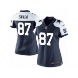 Women's Nike Dallas Cowboys #87 Geoff Swaim Limited Navy Blue Throwback Alternate NFL Jersey