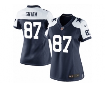 Women's Nike Dallas Cowboys #87 Geoff Swaim Limited Navy Blue Throwback Alternate NFL Jersey