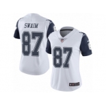 Women's Nike Dallas Cowboys #87 Geoff Swaim Limited White Rush NFL Jersey