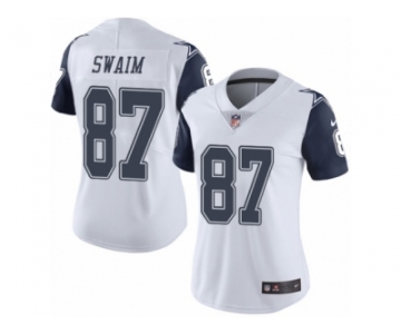 Women's Nike Dallas Cowboys #87 Geoff Swaim Limited White Rush NFL Jersey