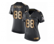 Women's Nike Dallas Cowboys #88 Dez Bryant Limited Black Gold Salute to Service NFL Jersey