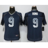 Women's Nike Dallas Cowboys #9 Tony Romo Drift Fashion Blue Jerseys