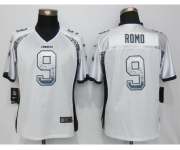 Women's Nike Dallas Cowboys #9 Tony Romo Drift Fashion White Jerseys