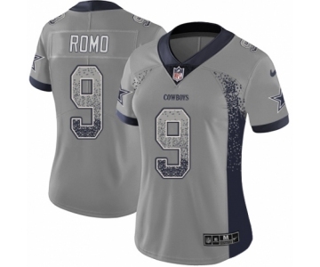 Women's Nike Dallas Cowboys #9 Tony Romo Limited Gray Rush Drift Fashion NFL Jersey