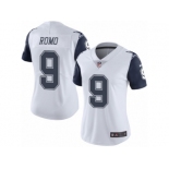 Women's Nike Dallas Cowboys #9 Tony Romo Limited White Rush NFL Jersey