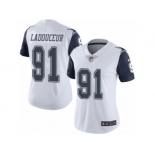 Women's Nike Dallas Cowboys #91 L. P. Ladouceur Limited White Rush NFL Jersey