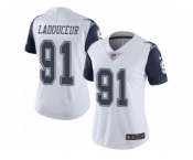 Women's Nike Dallas Cowboys #91 L. P. Ladouceur Limited White Rush NFL Jersey