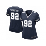 Women's Nike Dallas Cowboys #92 Cedric Thornton Game Navy Blue Team Color NFL Jersey