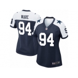 Women's Nike Dallas Cowboys #94 DeMarcus Ware Game Navy Blue Throwback Alternate NFL Jersey