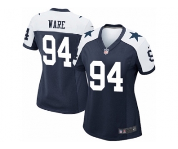 Women's Nike Dallas Cowboys #94 DeMarcus Ware Game Navy Blue Throwback Alternate NFL Jersey