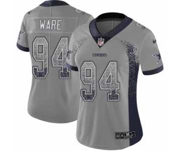 Women's Nike Dallas Cowboys #94 DeMarcus Ware Limited Gray Rush Drift Fashion NFL Jersey