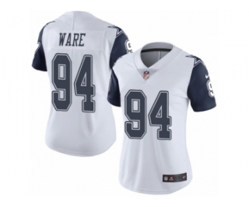 Women's Nike Dallas Cowboys #94 DeMarcus Ware Limited White Rush NFL Jersey