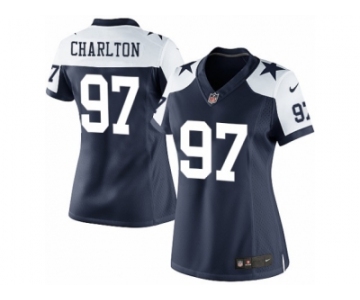 Women's Nike Dallas Cowboys #97 Taco Charlton Limited Navy Blue Throwback Alternate NFL Jersey