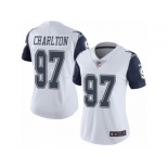 Women's Nike Dallas Cowboys #97 Taco Charlton Limited White Rush NFL Jersey