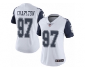 Women's Nike Dallas Cowboys #97 Taco Charlton Limited White Rush NFL Jersey