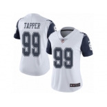 Women's Nike Dallas Cowboys #99 Charles Tapper Limited White Rush NFL Jersey