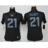 Womens Nike Dallas cowboys #21 Ezekiel Elliott Impact Limited Black Jerseys