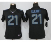 Womens Nike Dallas cowboys #21 Ezekiel Elliott Impact Limited Black Jerseys