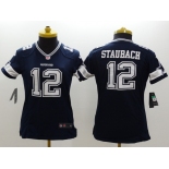 nike women nfl dallas cowboys #12 staubach blue[nike]