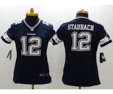 nike women nfl dallas cowboys #12 staubach blue[nike]