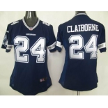 nike women nfl dallas cowboys #24 claiborne blue[nike]