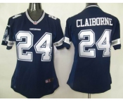 nike women nfl dallas cowboys #24 claiborne blue[nike]