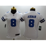 nike women nfl dallas cowboys #8 aikman white[nike]