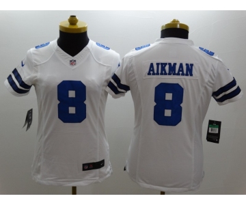 nike women nfl dallas cowboys #8 aikman white[nike]