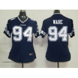 nike women nfl dallas cowboys #94 ware blue[nike]