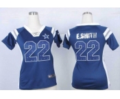 nike women nfl jerseys dallas cowboys #22 e.smith blue[fashion Rhinestone sequins]