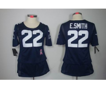 nike women nfl jerseys dallas cowboys #22 e.smitth blue[breast cancer awareness]