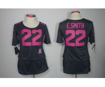 nike women nfl jerseys dallas cowboys #22 e.smitth dk.grey[breast cancer awareness]