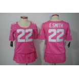 nike women nfl jerseys dallas cowboys #22 e.smitth pink[breast cancer awareness]