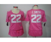 nike women nfl jerseys dallas cowboys #22 e.smitth pink[breast cancer awareness]