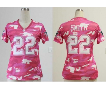 nike women nfl jerseys dallas cowboys #22 smitth pink[fashion camo][smitth]