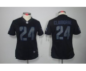 nike women nfl jerseys dallas cowboys #24 claiborne black[nike impact limited]