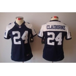 nike women nfl jerseys dallas cowboys #24 claiborne blue[nike limited throwback]