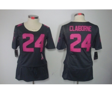 nike women nfl jerseys dallas cowboys #24 claiborne dk.grey[breast cancer awareness]