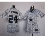 nike women nfl jerseys dallas cowboys #24 claiborne [fem fan zebra]