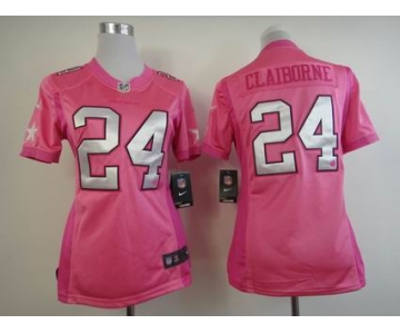 nike women nfl jerseys dallas cowboys #24 claiborne pink[nike love's]