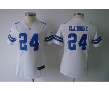 nike women nfl jerseys dallas cowboys #24 claiborne white[claiborne][nike]