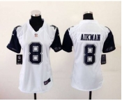 nike women nfl jerseys dallas cowboys #8 aikman white[nike throwback]