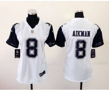 nike women nfl jerseys dallas cowboys #8 aikman white[nike throwback]