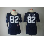 nike women nfl jerseys dallas cowboys #82 witten blue[breast cancer awareness]