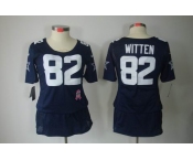 nike women nfl jerseys dallas cowboys #82 witten blue[breast cancer awareness]