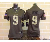 nike women nfl jerseys dallas cowboys #9 romo army green[nike Limited Salute To Service]