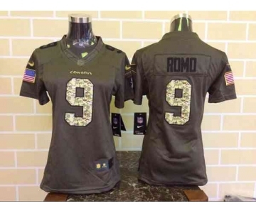 nike women nfl jerseys dallas cowboys #9 romo army green[nike Limited Salute To Service]