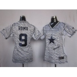 nike women nfl jerseys dallas cowboys #9 romo [fem fan zebra]